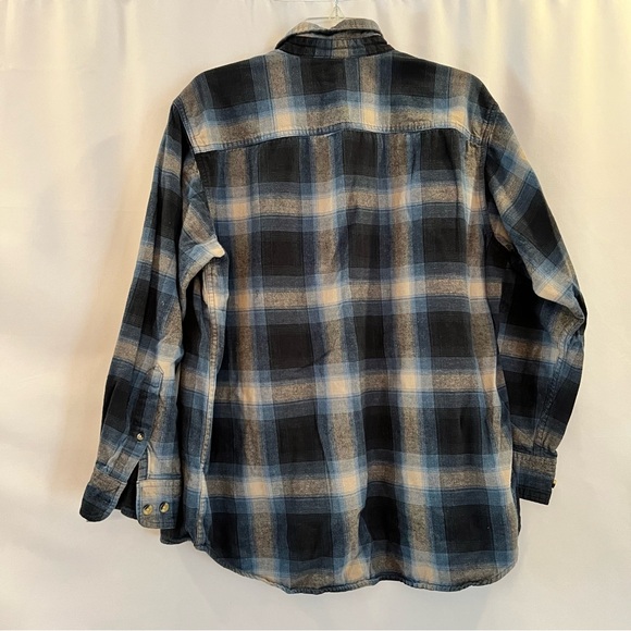 Hobbs Creek Blue Plaid Flannel Long Sleeve Button Down, Blue/Gray, Size L - Picture 2 of 3